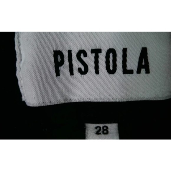 PISTOLA Beaded Charlie Straight Crop Sz 28 High Rise Black Studded Stretch Jeans - Picture 7 of 7